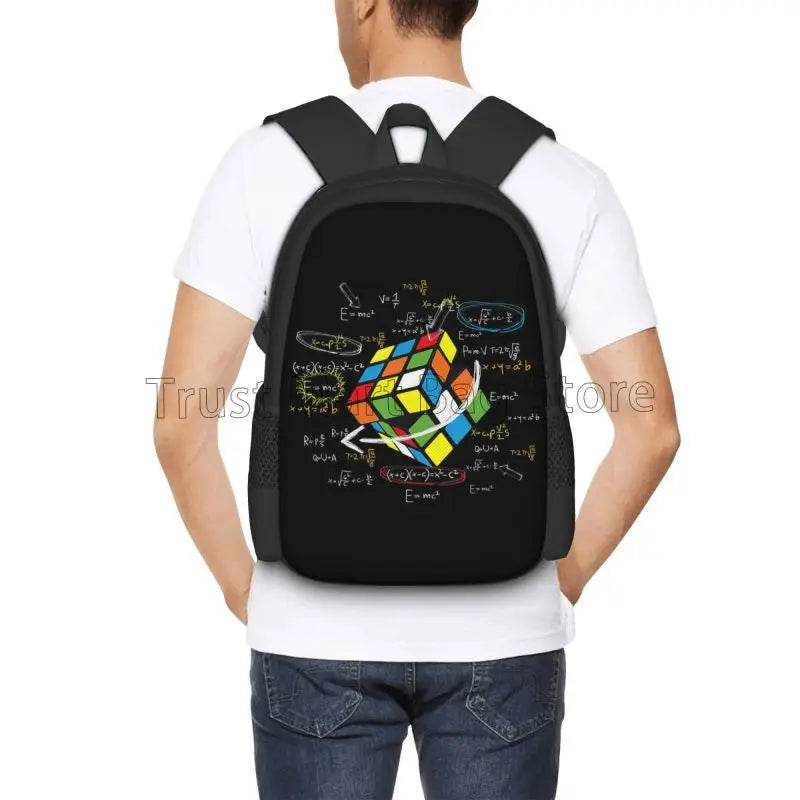 Math Rubiks Rubix Cube Caps Travel Backpack for Boys Girls School Bookbag Lightweight Water Resistant Daypack for Travel Picnic