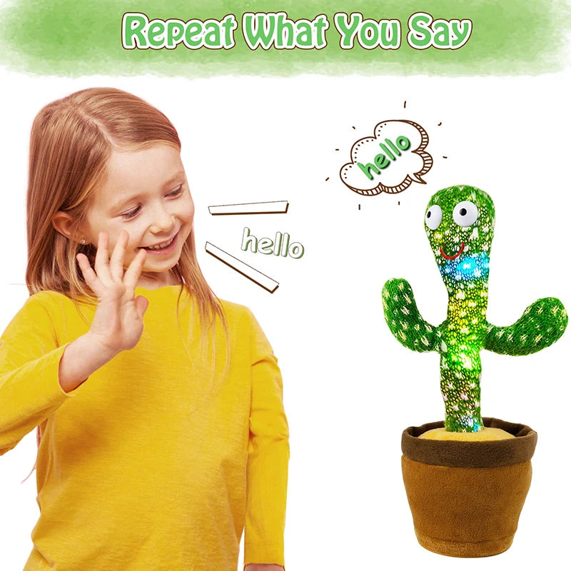 Dancing Talking Cactus Toy for Baby Toddler Boys Girls Gifts Singing Mimicking Cactus Toy Recording Repeating Cactus Baby Toy