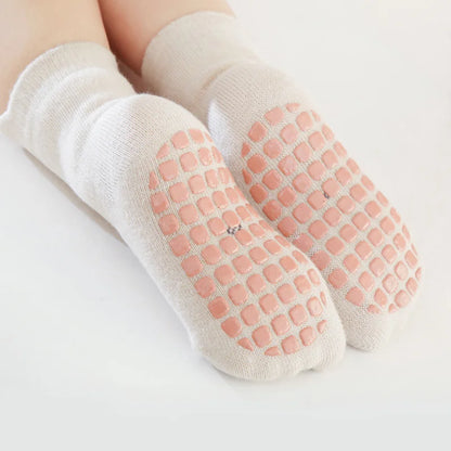 3/5 Pairs Baby Adorable Animals Pattern Non Slip Floor Socks, Breathable Casual Socks For Boys and Girls Kids Indoor Activities