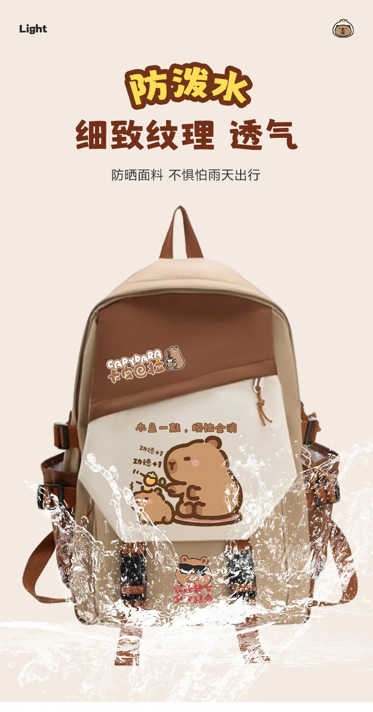 Kapibara school bag high-capacity primary school students junior high school girls good-looking teenagers backpack