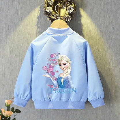 Baby Girls Spring Autumn Frozen Jacket Coats Clothes Little Girls Cartoon Elsa Anna With Hooded Collar Sweatshirt Kids Clothing