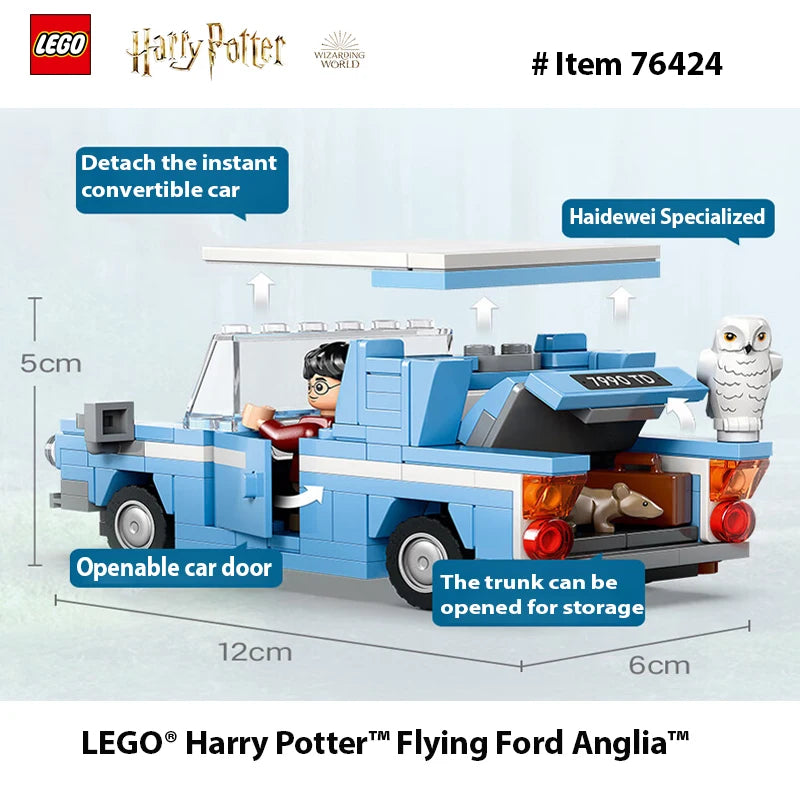 LEGO 76424 Harry Potter Flying Ford Anglia, Buildable Car Toy with 2 Minifigures  Harry Potter Car, Gift Boys and Girls Ages 7