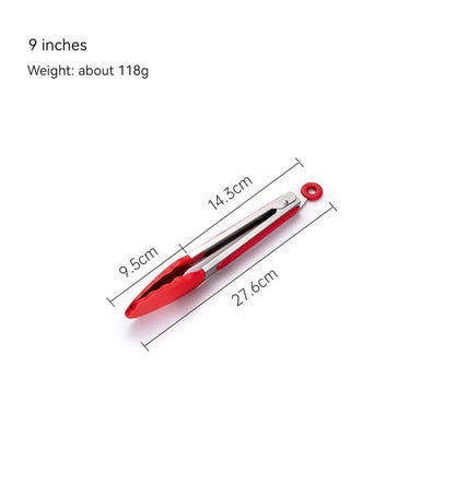 Food Grade Silicone Stainless Steel Anti-Scalding Food Tongs High Temperature Resistant Barbecue Tongs