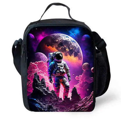 Cartoon Night Sky Child School Backpack With Lunch Bags Pencil Bags For Kindergarten,Best Gift For Boys and Girls