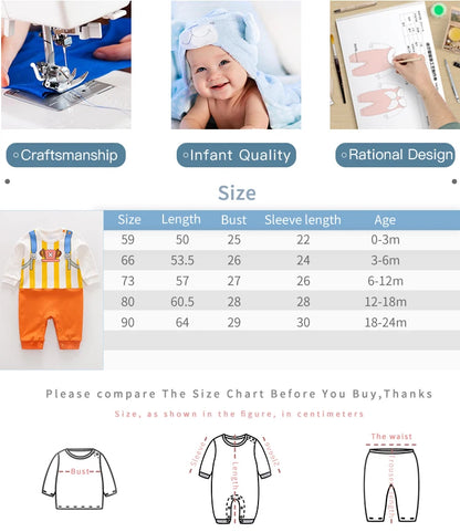 Newborns Baby Clothes Long-Sleeved Trousers Banquet COTTON Cartoon Anime 0-24 months Spring and autumn Fashion neonatal romper