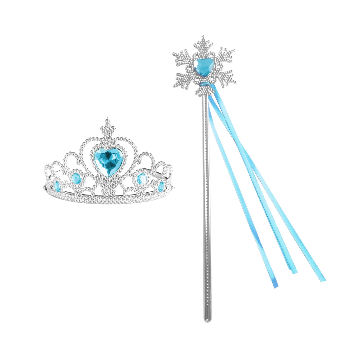 Girl Elsa Cosplay Accessories Kids Princess Snow Queen Dress Up Jewelry Wand Crown Necklace Earclips Photography Role Play Props