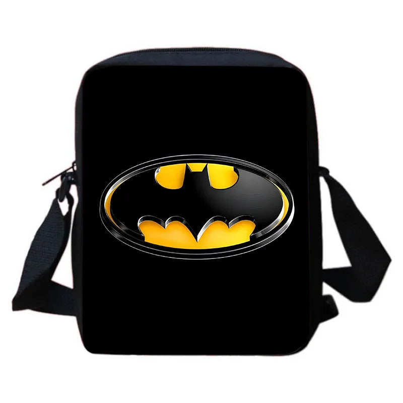 Cartoon Super Hero B-BatmanS LOGO Child Backpack,Shoulder Bag,Pencil Bag for 4-8 Years Old Anime School Bag for BoyGirl BestGift