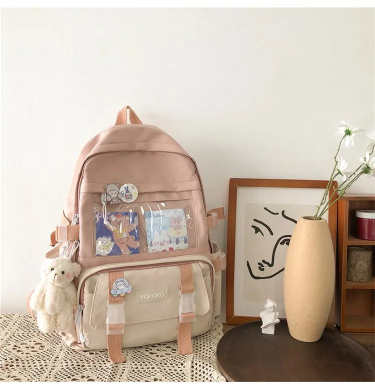 Kawaii Women Backpack Waterproof School Bag For Teenager Girl Student Bookbag Laptop Rucksack Cute Female Travel Bagpack Mochila