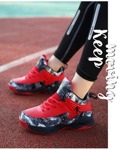 2024 New Boys Brand Basketball Shoes for Kids Sneakers Thick Sole Non-slip Children Sports Shoes Child Boy Basket Trainer Shoes