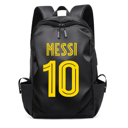 Football Super Stars MES SI Backpack Boy Girl Unisex College Student Backpack Women Men Laptop Teens Student USB Port Rucksack