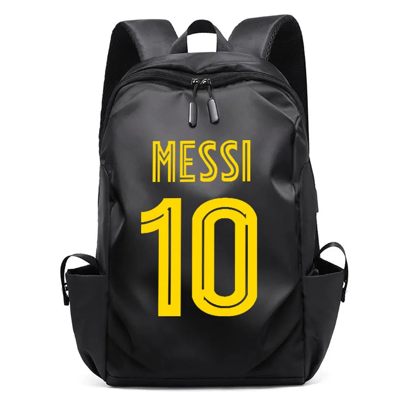 Football Super Stars MES SI Backpack Boy Girl Unisex College Student Backpack Women Men Laptop Teens Student USB Port Rucksack