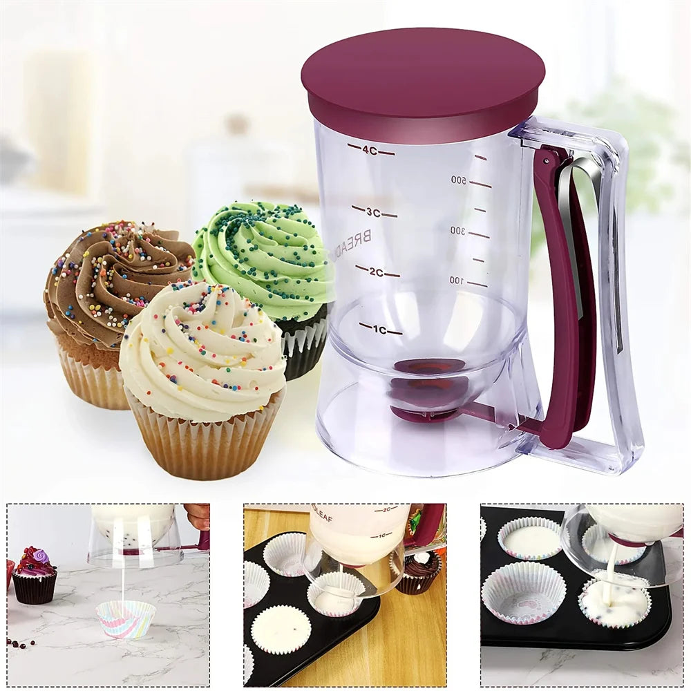 1Pc Pancake Cupcake Batter Dispenser, Collapsible Batter For Cupcakes, Waffles, Muffin Mixes or Any Baked Goods