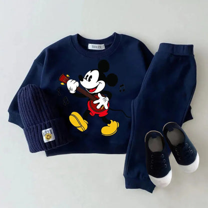 Mickey Baby Boy Tracksuit Toddler Girl Cartoon Long Sleeved Top + Pant Spring Autumn Children Suits