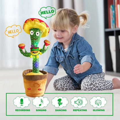 Dancing Talking Cactus Toy for Baby Toddler Boys Girls Gifts Singing Mimicking Cactus Toy Recording Repeating Cactus Baby Toy