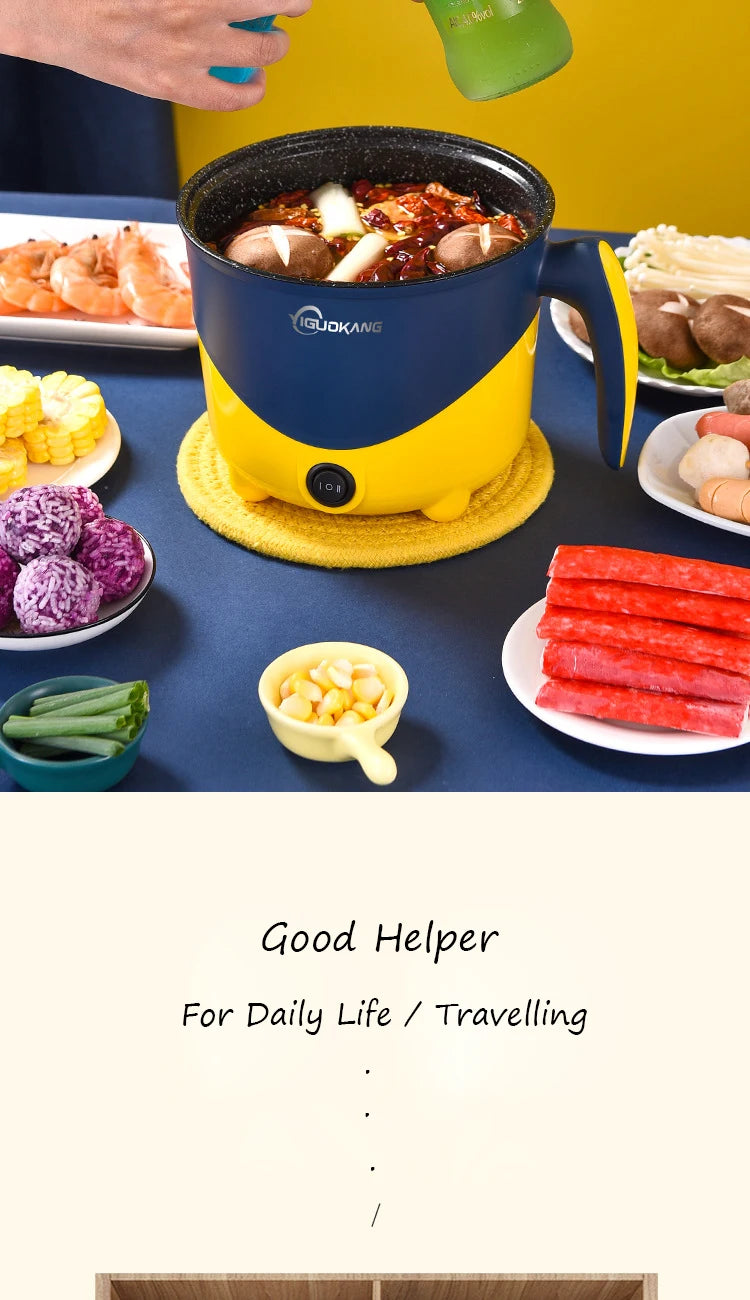 Household Electric Cooking Machine 1-2 People Hot Pot Single/Double Layer Non-stick Pan Multifunction Electric Rice Cooker