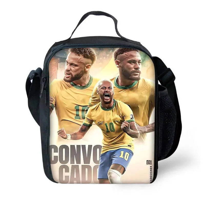 Game Football Child School Backpack with Lunch Bags ,Pencil Bags ,N-NeymarS School Bags for Boys Girls Best Gift