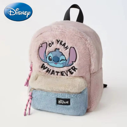 Disney Cartoon New Stitch Plush Children's Backpack Mini School Bag Cute Shoulder Bag for Boys and Girls Fashionable Backpack