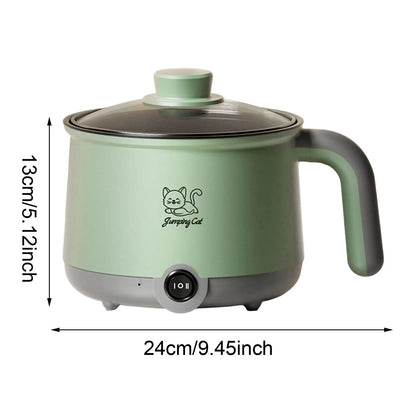 Hot Pot Electric Household Multi Function Cooking Pot 1.8L Ramen Cooker Noodles Cooker for Steak Dumpling Ramen Pasta Dorm Room