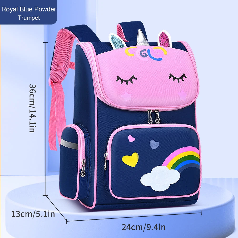 Children's Elementary School Students Schoolbag Girls 1,2,3,4,5,6 Grades 6-12 Years Old Shoulders Backpack Cute Waterproof Light