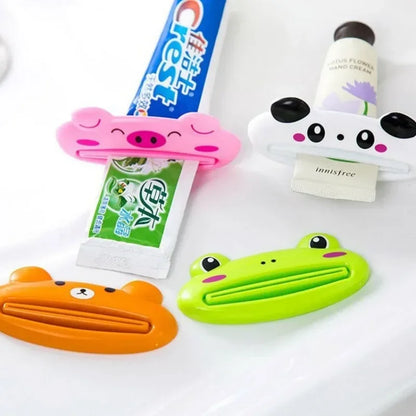 Cute Cartoon Rolling Toothpaste Squeezer Dispenser Facial Cleanser Clips Kid Toothpaste Holder Tube Saver Bathroom Accessories