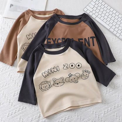 Baby Children's Bottom Long Sleeved T Shirt Infant Boy Girls Velvet Single Tops Kids Casual Outfits