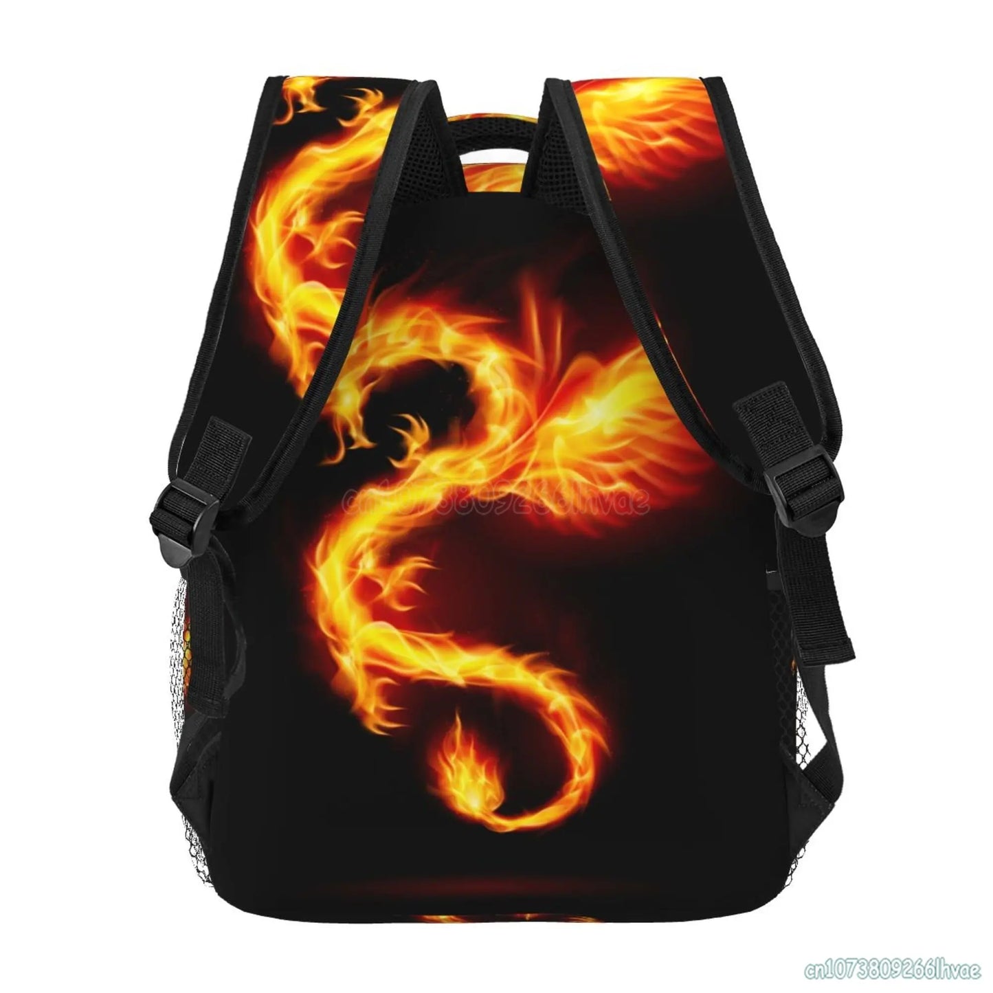 School Backpack Gold Fire Dragon Bookbag for Boys Girls Teens Casual Travel Hiking Camping Bag Adults Computer Laptop Daypack