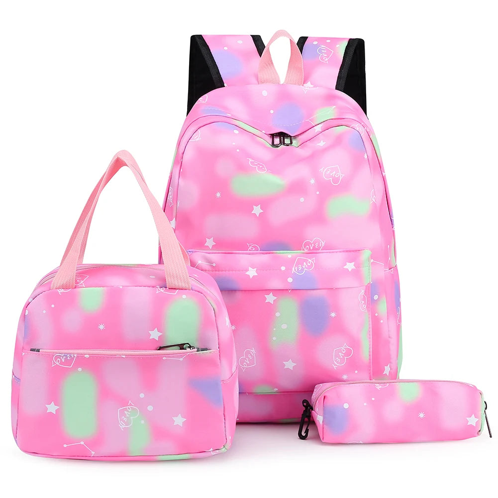 5 Pcs Set Kawaii Girls Backpack For Student School Bag Teenager Girls Schoolbag Book Bags Pencil Case Women Travel Backpack Tote