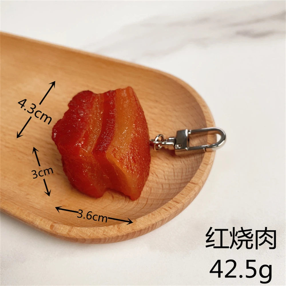 Funny Fried Chicken Leg Chicken Wing Keychain Creative Mini Simulation Food Pendant With Key Ring For Handbag Purse Accessories