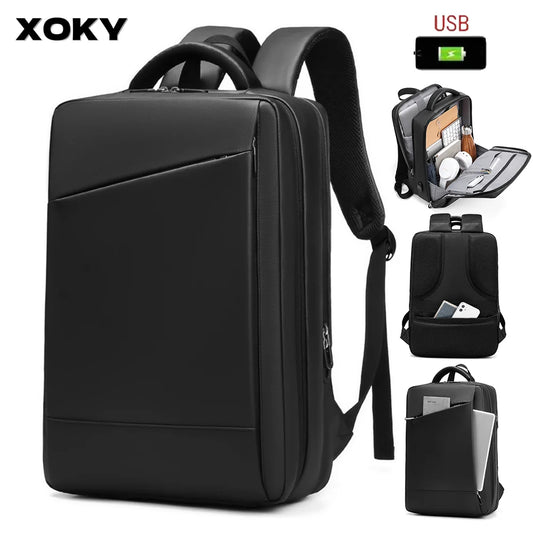 XOKY Multifunction Business Backpack Men‘s Waterproof 15.6 Inch Laptop Backpacks USB Notebook Schoolbag Sports Travel School Bag