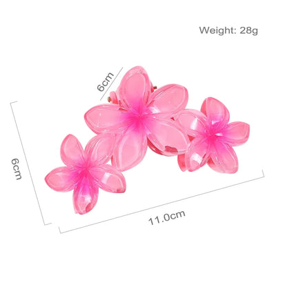 New Versatile Bright Oil French Retro Frangipani Hairpin Simple Fashionable Shark Clip Hair Accessories