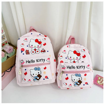 Sanrio Kuromi Hello Kitty My Melody Cinnamoroll Cartoon Backpack Cute Pompom Purin Pochacco School Bag For Adults Kids Sac A Dos