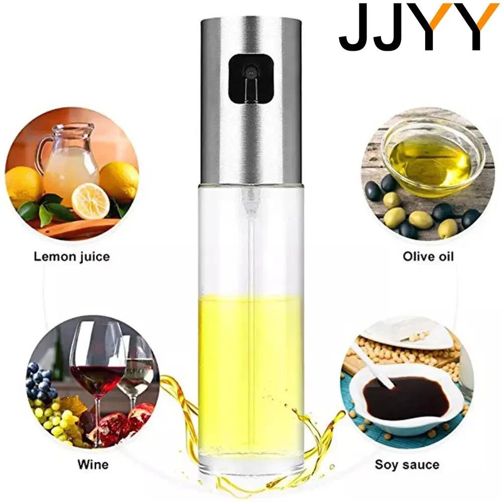 JJYY Kitchen Push Type Spray Olive Oil Sprayer Bottle Pump Oil Pot Leak-proof Grill Sprayer Oil Dispenser BBQ Gravy Boats Tools