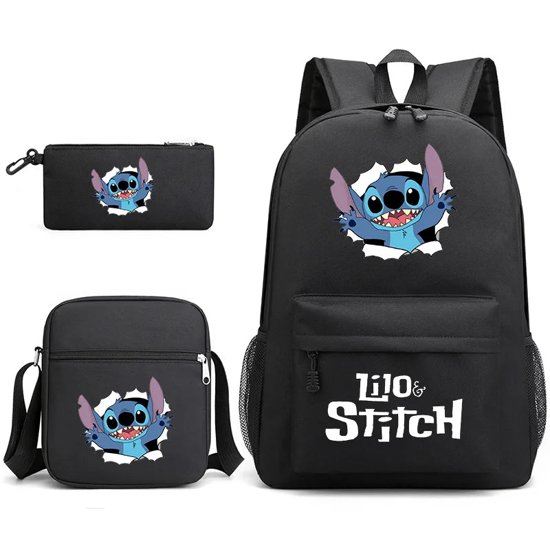 Disney Lilo Stitch 3Pcs/Set Bookbag Kids Backpack Boys Girls School bags Daily Backpacks Mochilas Shoulder Bag Set