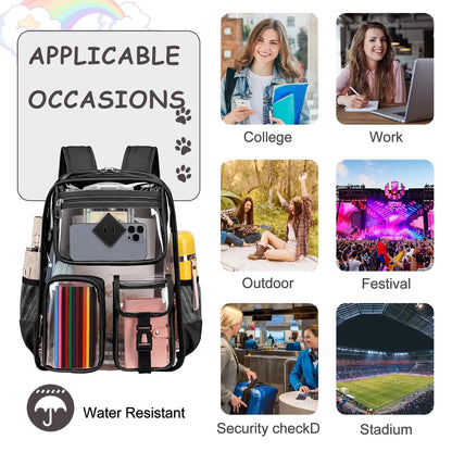 Large Clear Backpack Heavy Duty Stadium Approved Girls Backpack Waterproof Pvc Transparent Backpacks for Girls