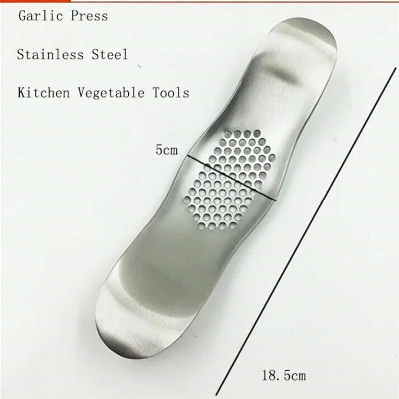 Kitchen Gadget Curved Garlic Press Stainless Steel Multi-function Manual Garlic Creative Cloves Kitchen Garlic Press Tool