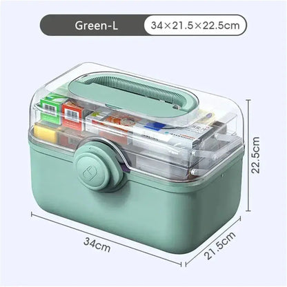 Large Capacity Family Medicine Organizer Box Portable First Aid Kit Medicine Storage Boxes Organizers Plastic Organizing Home