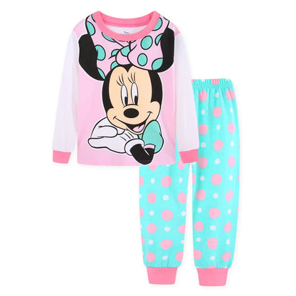 New Spring Autumn Children's Clothing Set Mickey Minnie girl boy Sleepwear Kids Pajamas Set Baby Girls Cotton Cartoon Pyjamas