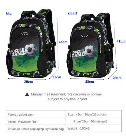 printing football schoolbag cut anime backpack travel bag soccers school bags for teenage boys mochila escolar infantil menino