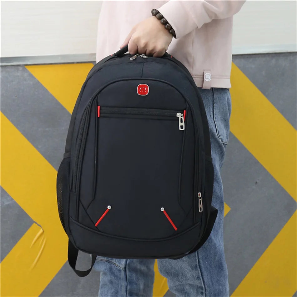 Large-capacity Student School Bag Casual Solid Color Backpack Material Oxford Men Women Backpack Multi-functional Simple Bag