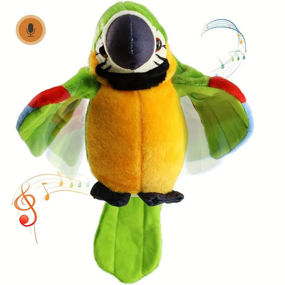 Talking Macaw Parrot Repeat What You Say Stuffed Animal Plush Toy Electronic Record Animated Bird Speaking Parrot Pet Plush Toys