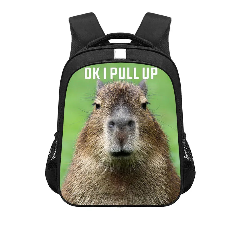 Kawaii Capybara Print Backpack Women Men Don't Worry Be Capy Children Student School Bags Laptop Kindergarten Rucksack Gift