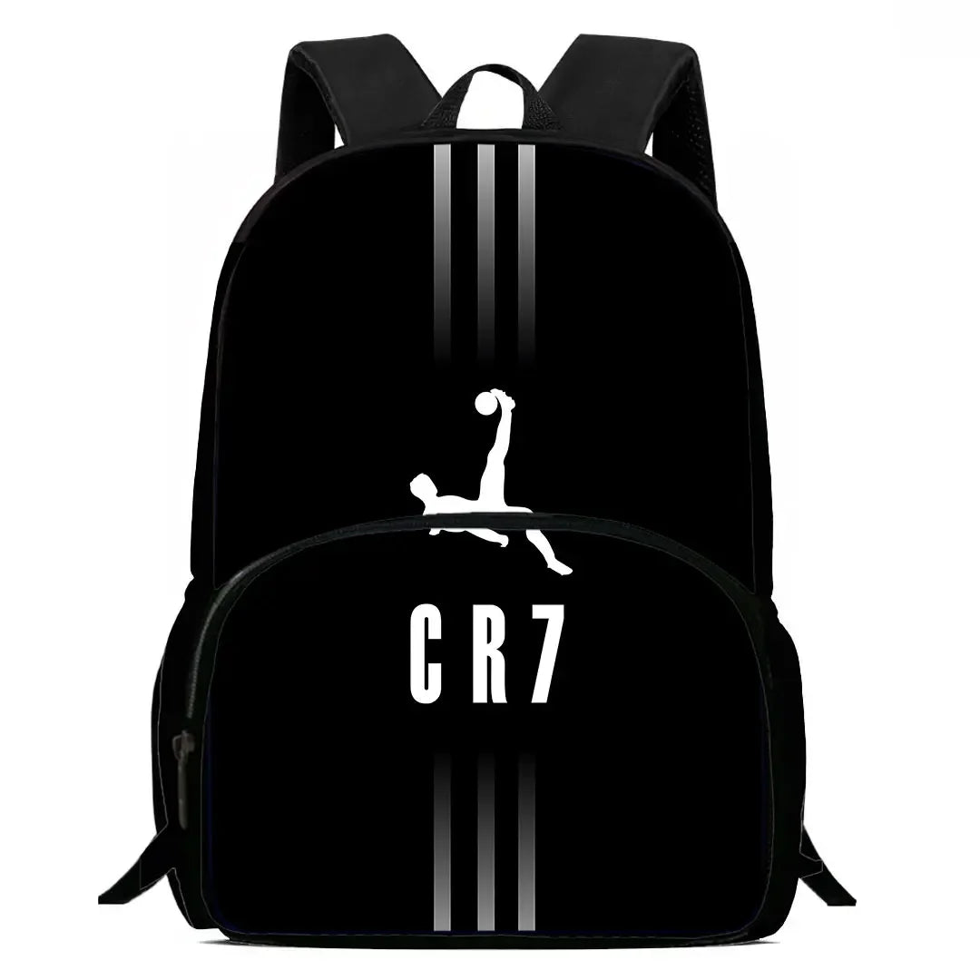 Cartoon C-CR7 Football-Stars Child Backpack,Lunch Bags,Pencil Bags for 4-8 Years Old Anime School Bags for Boys Girls Best Gift