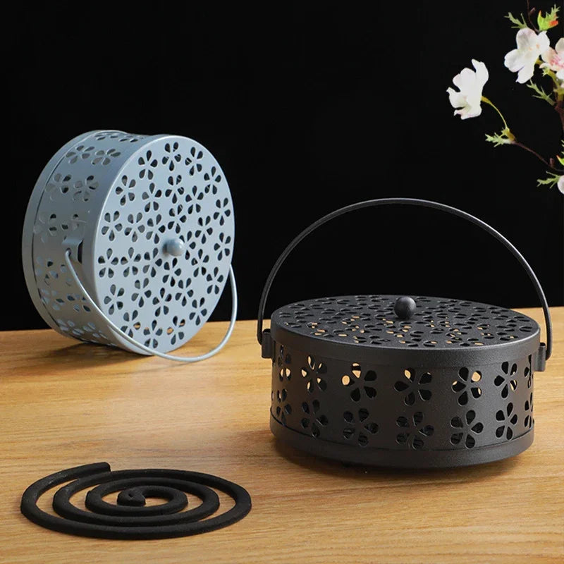 Portable Mosquito Coil Tray Holder Home Insect Repellent Anti-fire Sandalwood Incense Burner Box Anti-Mosquito Supplies