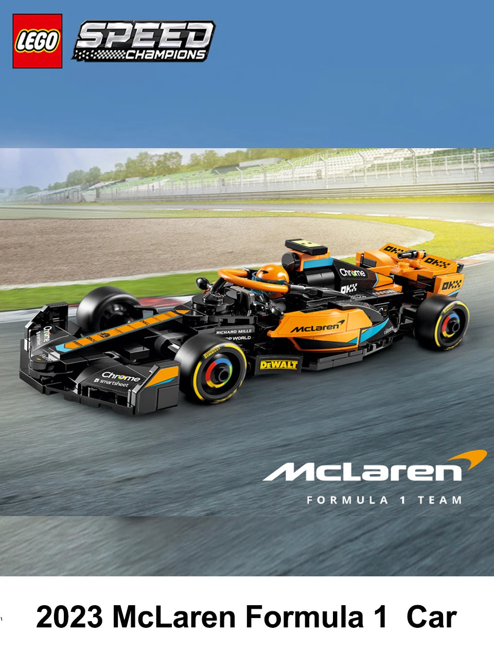 LEGO 76919 Speed Champions 2023 McLaren Formula 1 Race Car Toy for Play and Display, Buildable McLaren Toy Set for Kids