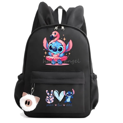 Hot Disney Lilo Stitch Backpack for Girls Boys Student Teenager Rucksack Women Casual School Bags Travel Rabbit Ears Mochila