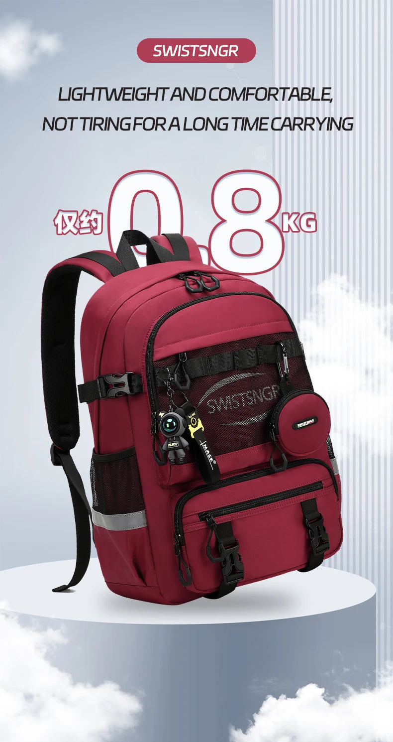 2024 New Large Airplane Travel Backpack for Girls Waterproof Fashion 15/17 Inch Laptop Backpacks Women Children Schoolbags Male