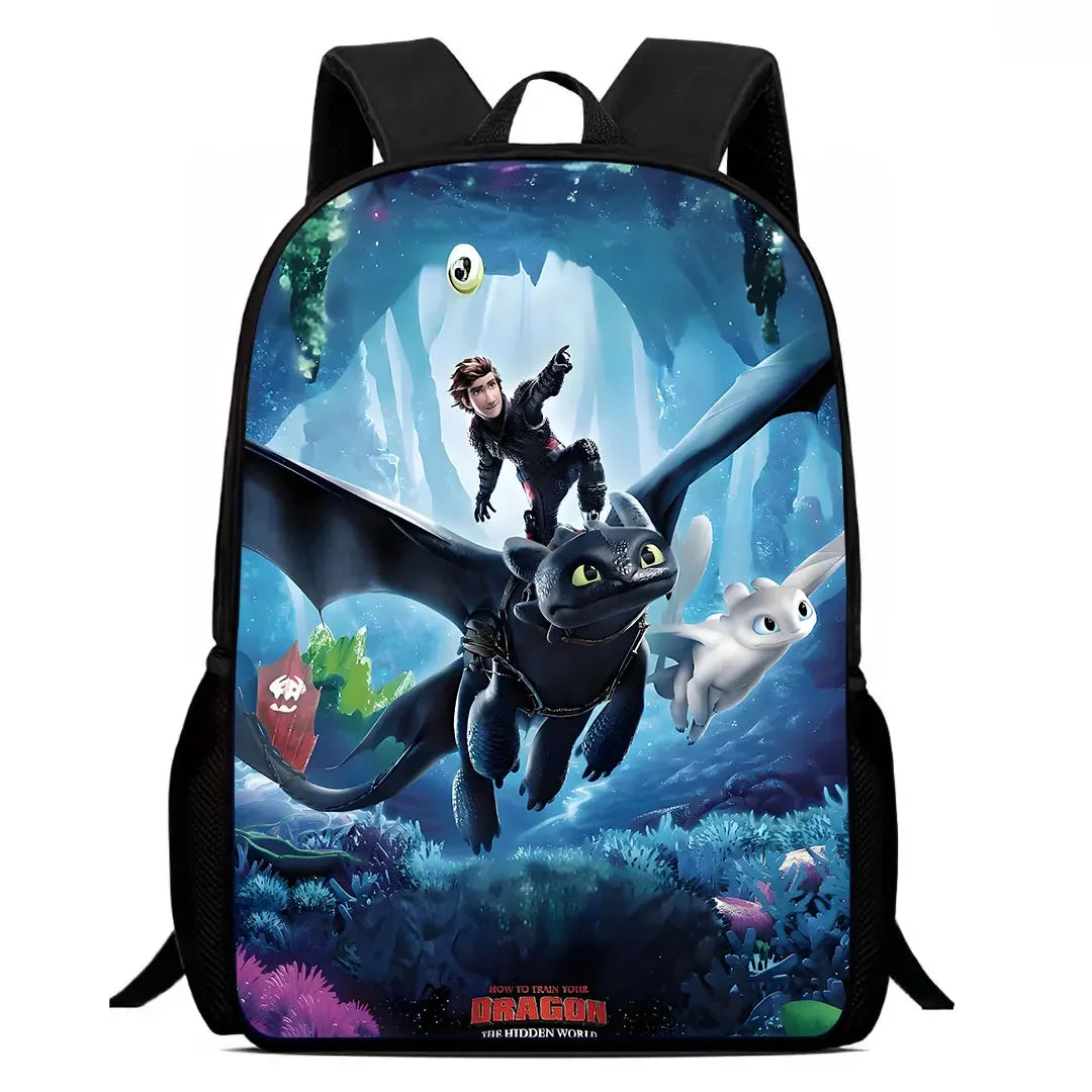 Cartoon How to T-Train Your D-Dragon Child School Backpack With Shoulder Bags Pencil Bags,School Bags for Boys Girls,Best Gift