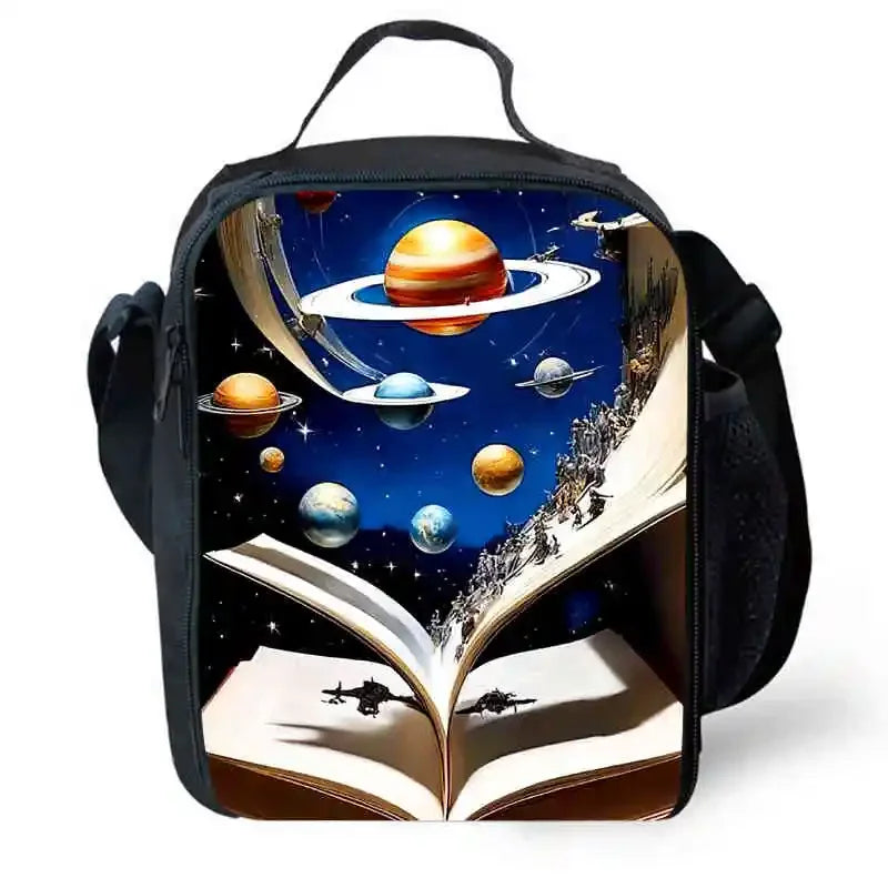 Cartoon Night Sky Child School Backpack With Lunch Bags Pencil Bags For Kindergarten,Best Gift For Boys and Girls