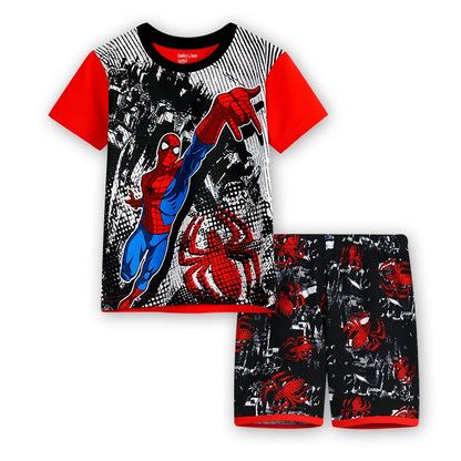 Summer Boys Nighty children super hero Spider Cartoon Nightgown Costume Boys Toddler Short Sleeve Pajamas Sets Home Wear