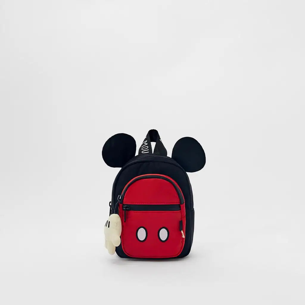 Disney New High-quality Mickey School Bag with Cute Charms for Children Multifunctional Backpack